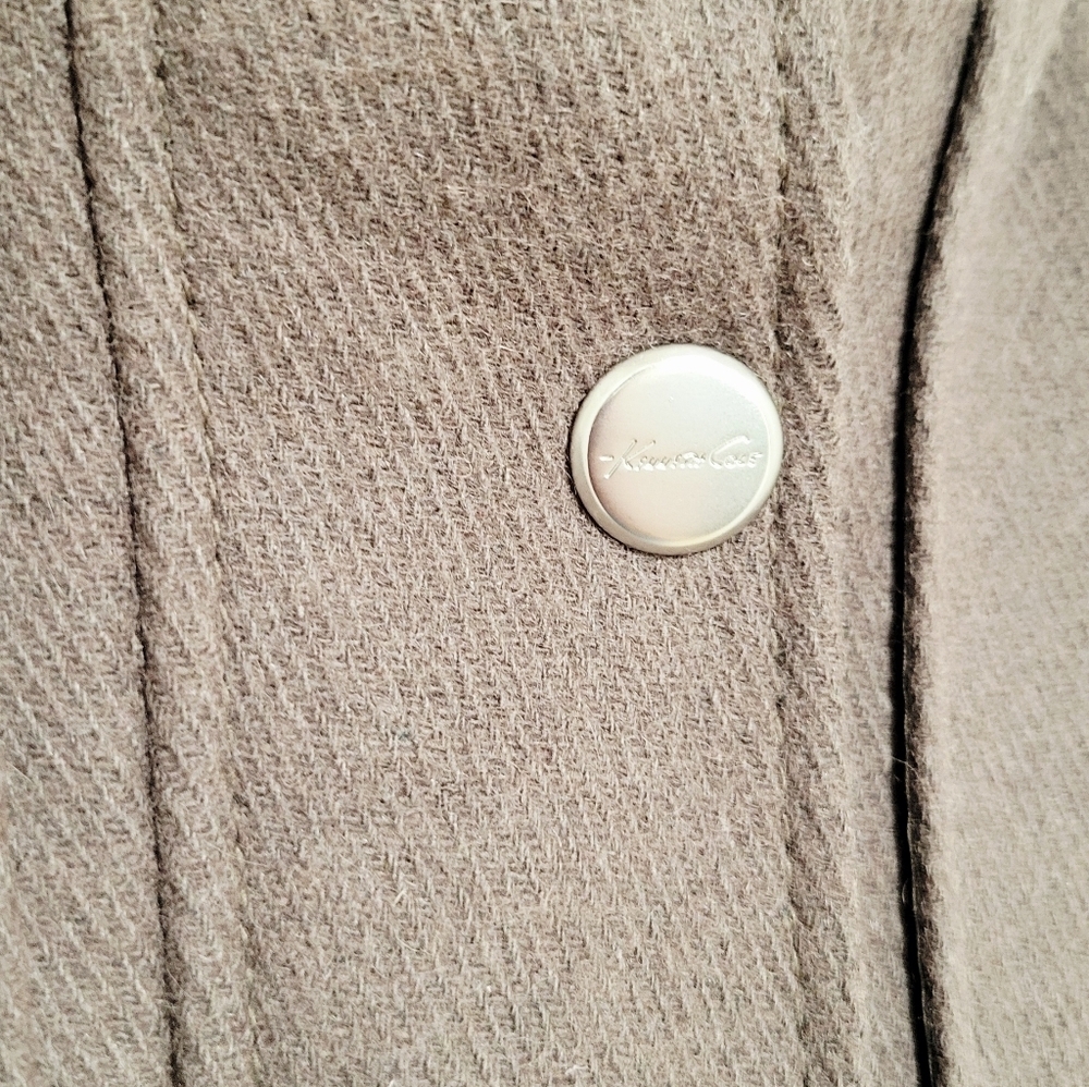 Kenneth Cole Women's Brown Wool Duffle Coat w/ Removable Faux Fur Hood | Size M - Picture 3 of 7
